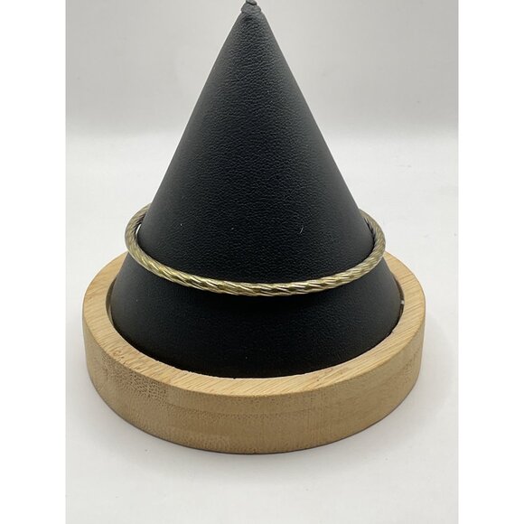 Gold Tone Twisted Rope Bangle Bracelet - Picture 1 of 3